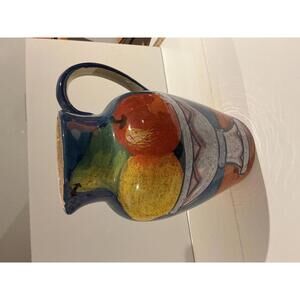 Department 56 Hand Painted Italian Ceramic Pitcher Fruit Design – Made in Italy